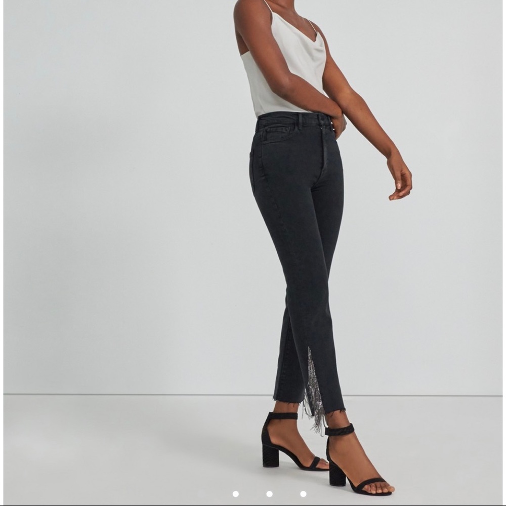 NEW J Brand Jules Chain Embellished Black Jeans